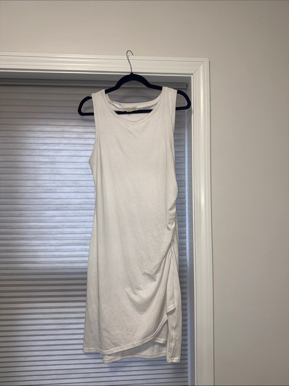 Treasure & Bond White Sleeveless Ruched Side Dress